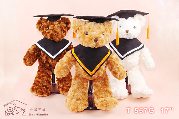 T557G 45公分畢業領巾泰迪熊（單隻） +【精美愛心手提袋】