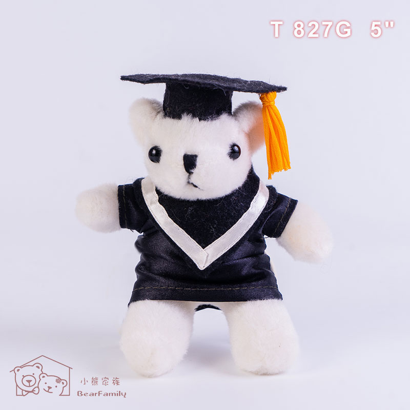 T827G 13公分白色迷你畢業小熊吊飾
